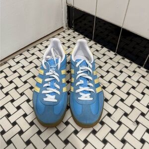 Adidas Sky Blue and Yellow Trainers